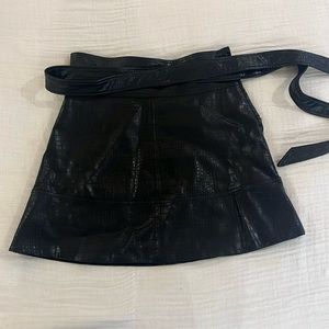 Tanya Taylor Textured Black Mini Skirt